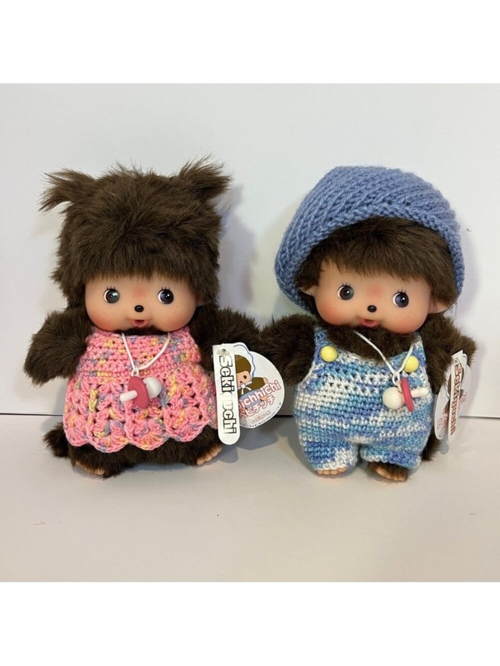 25cm Bebichhichi Monchhichi Monkey Baby Set Boy Girl Crotchet Knit Sekiguchi Toy
